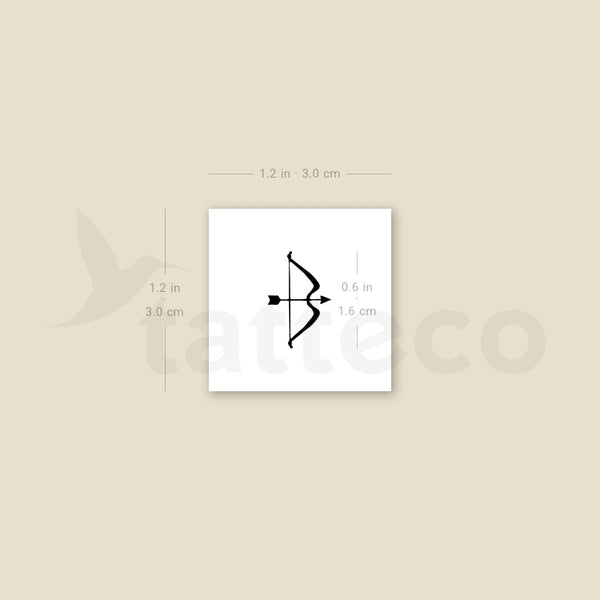 Tiny Bow And Arrow Temporary Tattoo - Set of 3