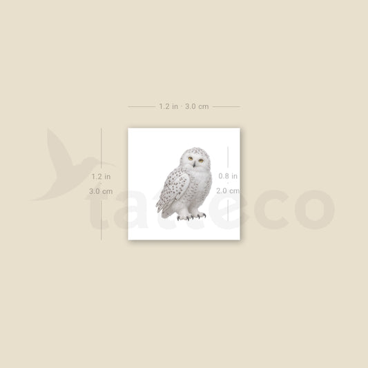 Baby Snowy Owl Temporary Tattoo - Set of 3