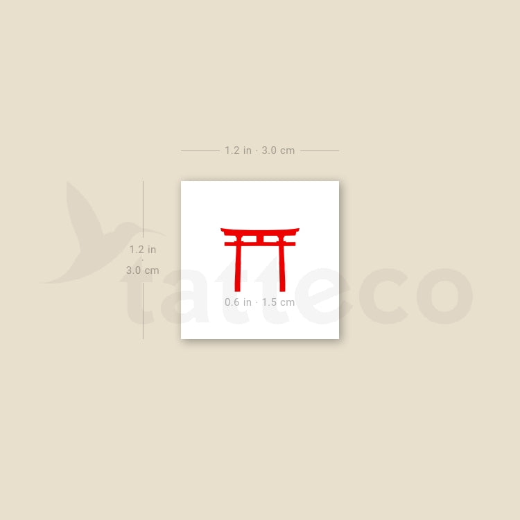 Shinto Shrine Temporary Tattoo - Set of 3