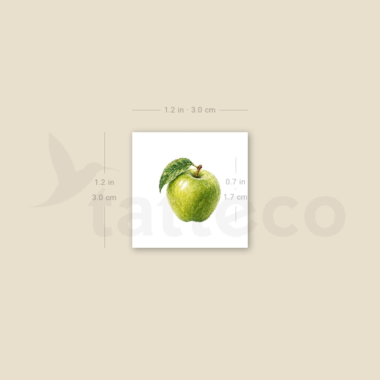 Granny Smith Apple Temporary Tattoo - Set of 3