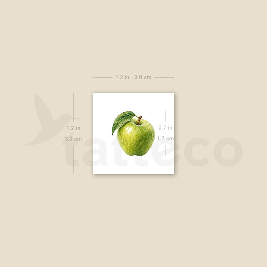 Granny Smith Apple Temporary Tattoo - Set of 3