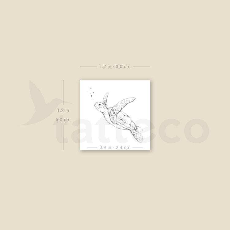 Turtle By Stefano Mazza Temporary Tattoo - Set of 3