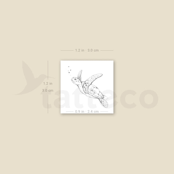 Turtle By Stefano Mazza Temporary Tattoo - Set of 3