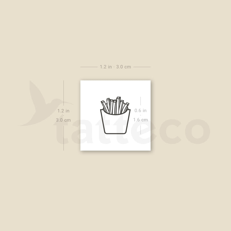 French Fries Temporary Tattoo - Set of 3