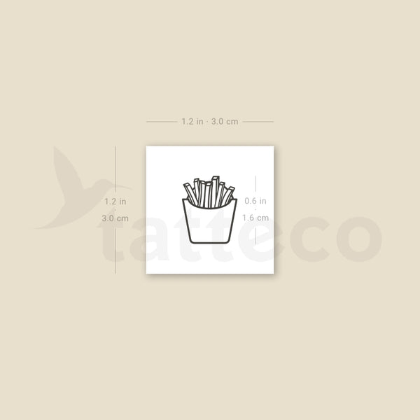 French Fries Temporary Tattoo - Set of 3