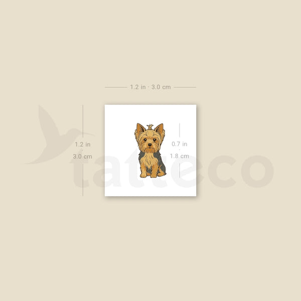 Small Yorkshire Terrier Temporary Tattoo - Set of 3