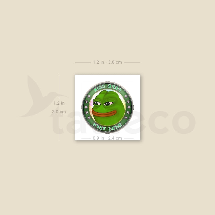 Pepecoin Temporary Tattoo - Set of 3