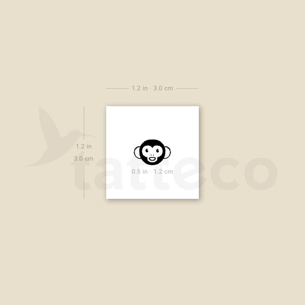 Tiny Monkey Face Temporary Tattoo - Set of 3