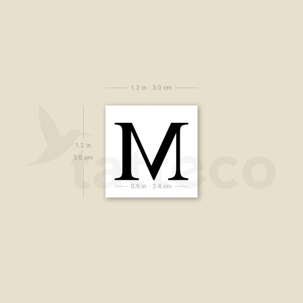 Uppercase M Temporary Tattoo - Set of 3