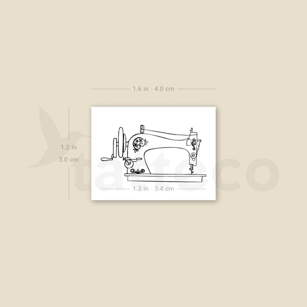 Sewing Machine Temporary Tattoo - Set of 3