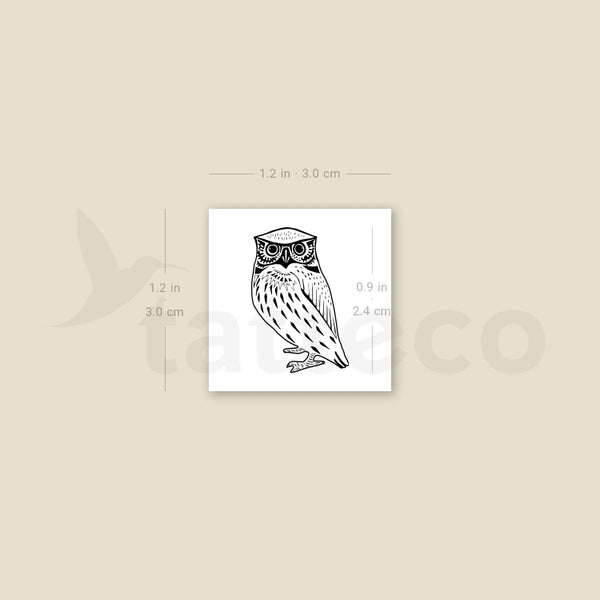 Owl Temporary Tattoo - Set of 3