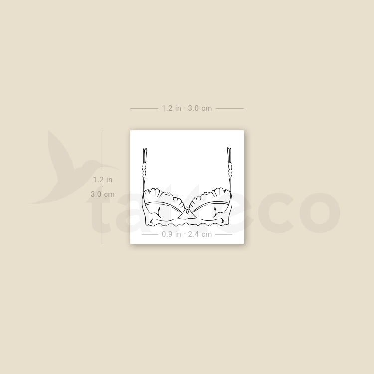 Bra Temporary Tattoo By M3.Ink - Set of 3