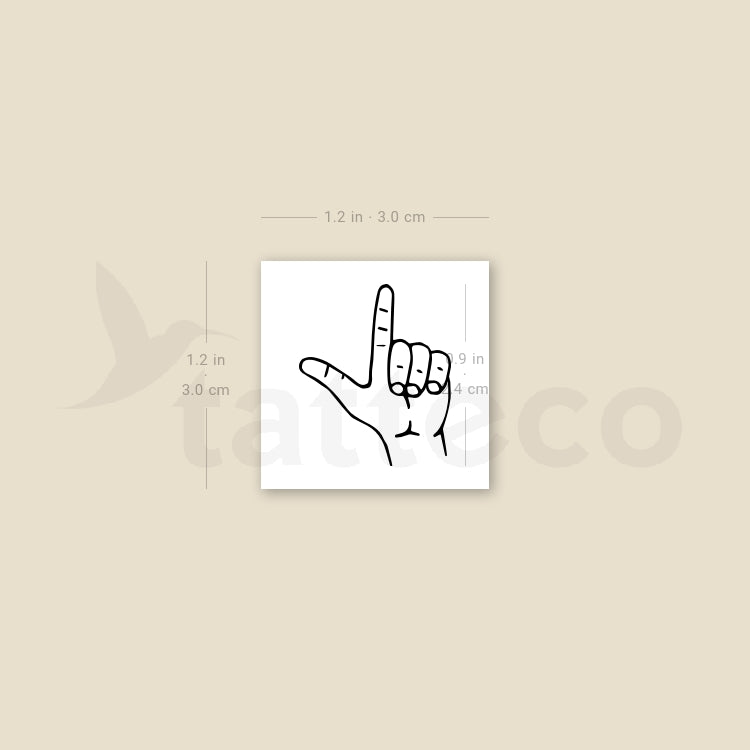Loser Hand Gesture Temporary Tattoo - Set of 3