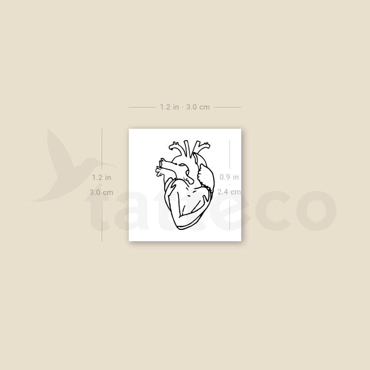 Tatuaje temporal de corazón de amor propio - Juego de 3