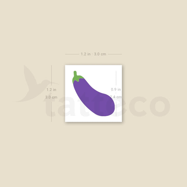 Eggplant Emoji Temporary Tattoo - Set of 3