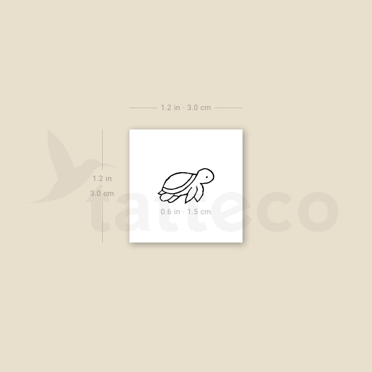Tiny Turtle Temporary Tattoo - Set of 3
