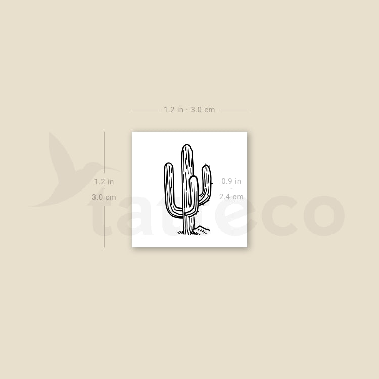Saguaro Temporary Tattoo - Set of 3