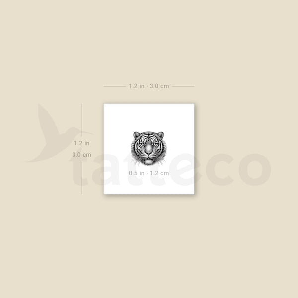 Tiny Tiger Portrait Temporary Tattoo - Set of 3