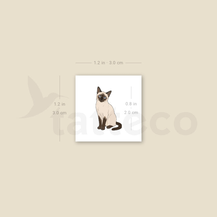 Siamese Cat Temporary Tattoo - Set of 3