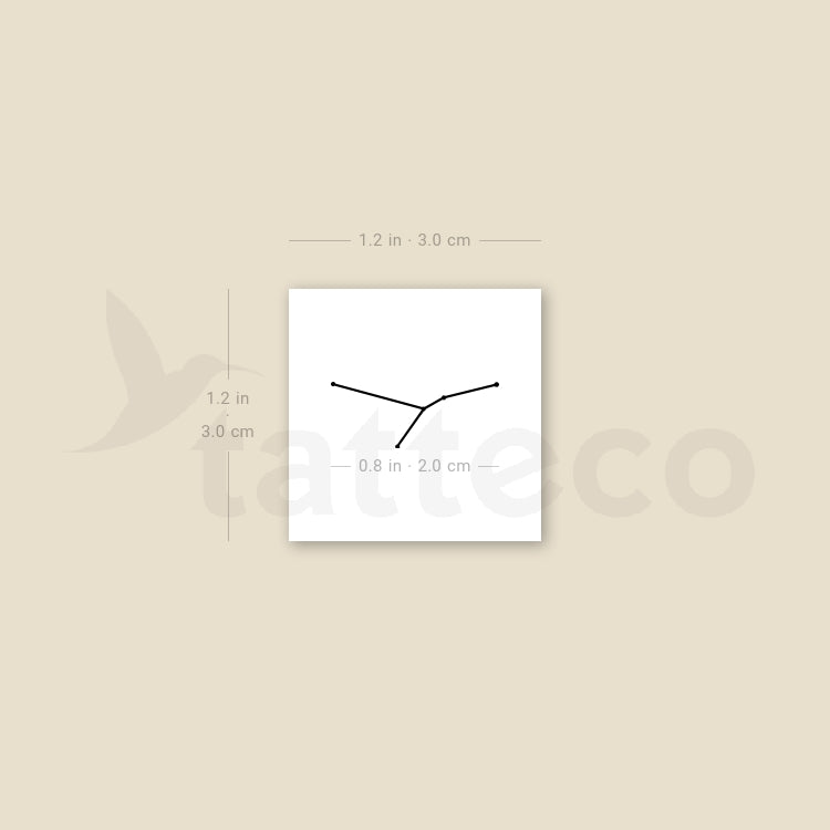 Tiny Cancer Constellation Temporary Tattoo - Set of 3