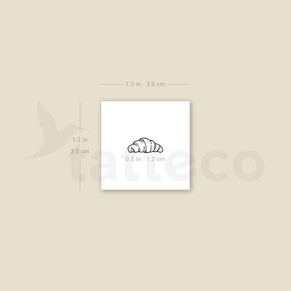Tiny Croissant Temporary Tattoo - Set of 3