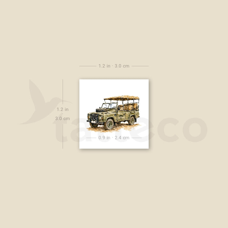 Safari Car Temporary Tattoo - Set of 3