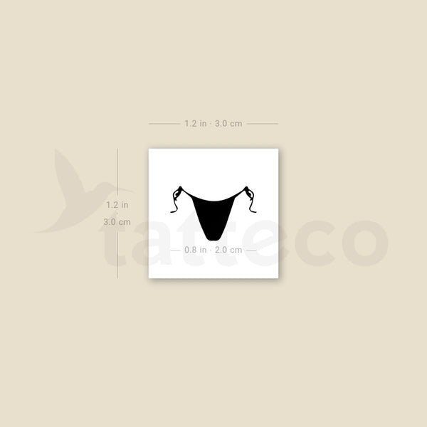 Bikini Bottom Temporary Tattoo - Set of 3
