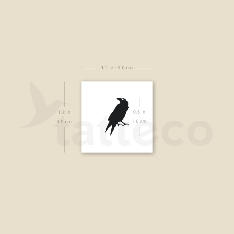 Crow Temporary Tattoo - Set of 3