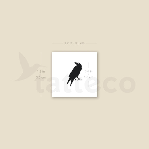 Crow Temporary Tattoo - Set of 3