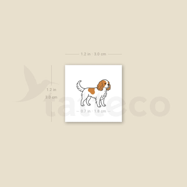 Blenheim Cavalier King Charles Spaniel Temporary Tattoo - Set of 3