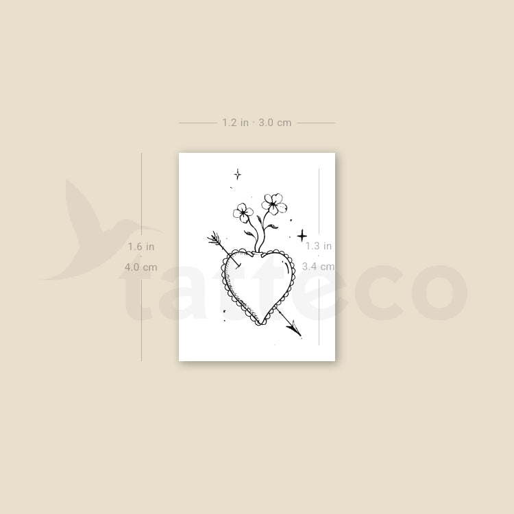 Heart And Arrow By Stefano Mazza Temporary Tattoo - Set of 3