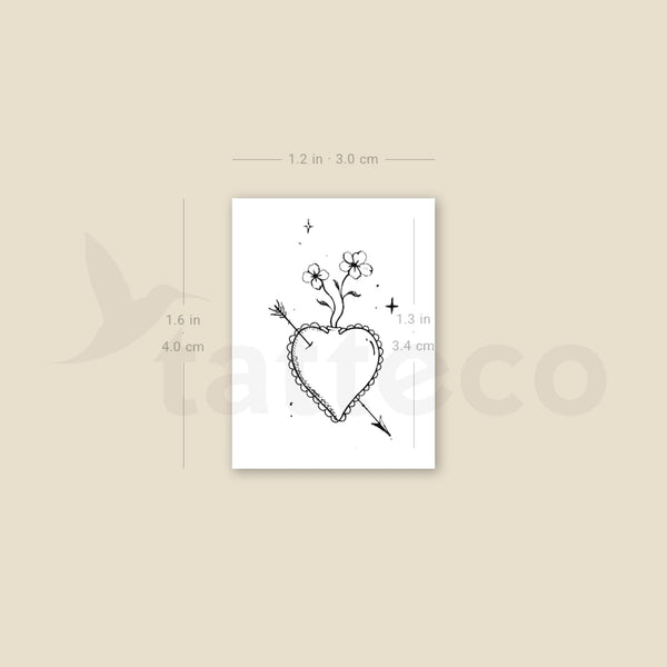 Heart And Arrow By Stefano Mazza Temporary Tattoo - Set of 3