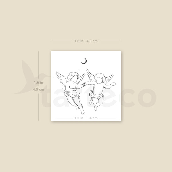 Cherub Couple By Stefano Mazza Temporary Tattoo - Set of 3