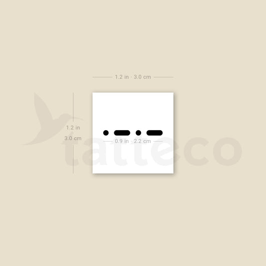 Morse Code C Temporary Tattoo - Set of 3