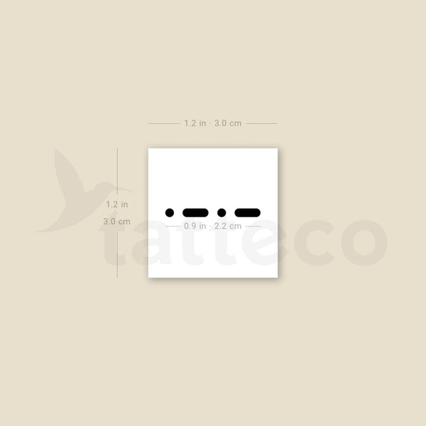 Morse Code C Temporary Tattoo - Set of 3