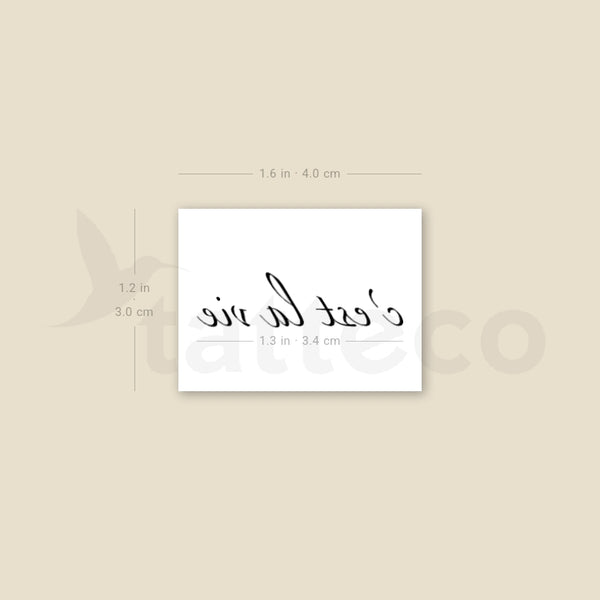C'est La Vie By Stefano Mazza Temporary Tattoo - Set of 3
