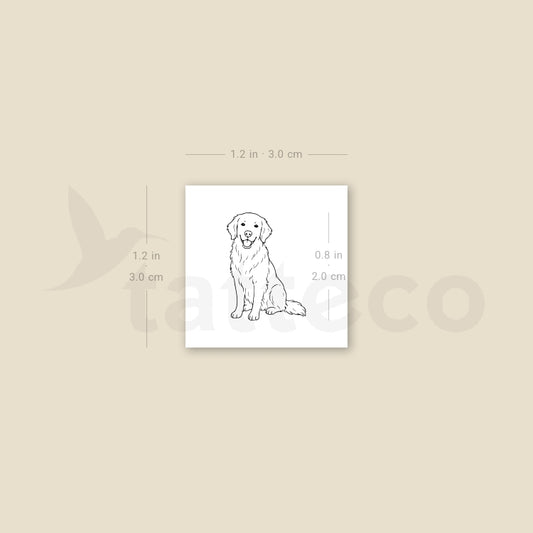 Golden Retriever Temporary Tattoo - Set of 3