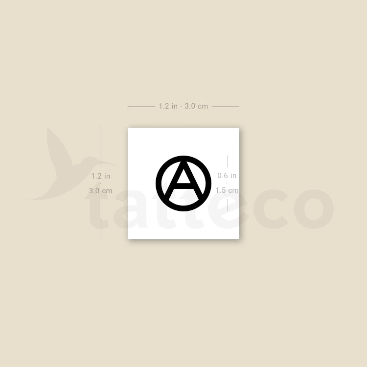 Anarchy Symbol Temporary Tattoo - Set of 3