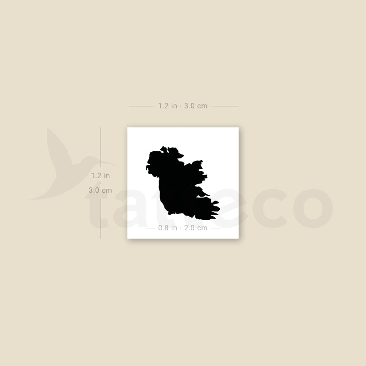 Tatuaje temporal pequeño del mapa de Irlanda (juego de 3)