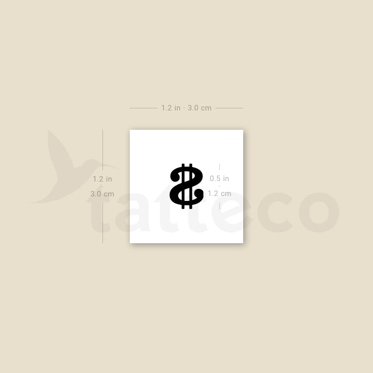 Dollar Sign Temporary Tattoo - Set of 3