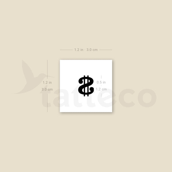 Dollar Sign Temporary Tattoo - Set of 3