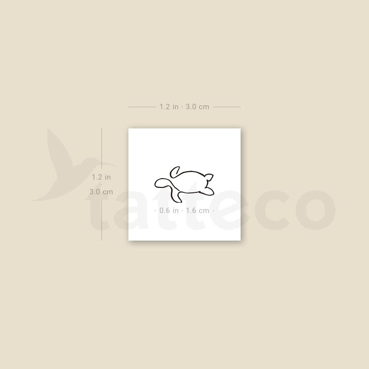 Single Line Turtle Temporary Tattoo - Set of 3