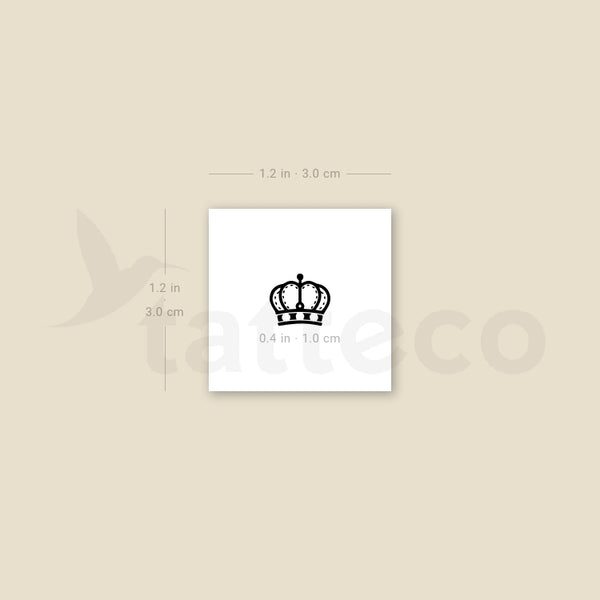 Tiny Queen Crown Temporary Tattoo - Set of 3