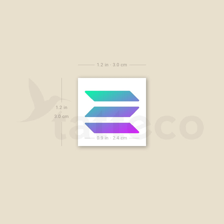 Tatuaje temporal del logotipo de Solana Sol - Juego de 3