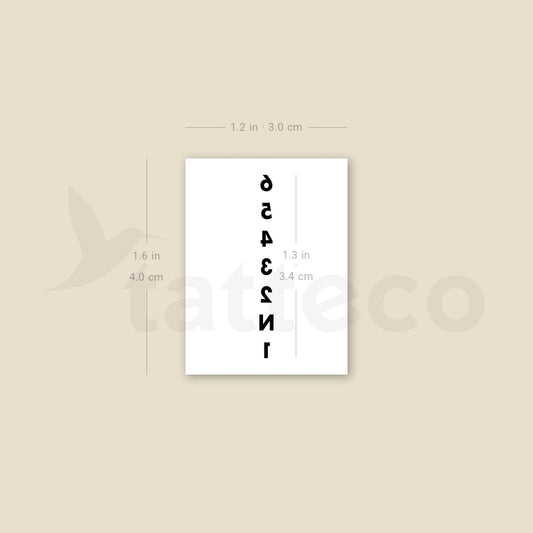 1N23456 Temporary Tattoo - Set of 3