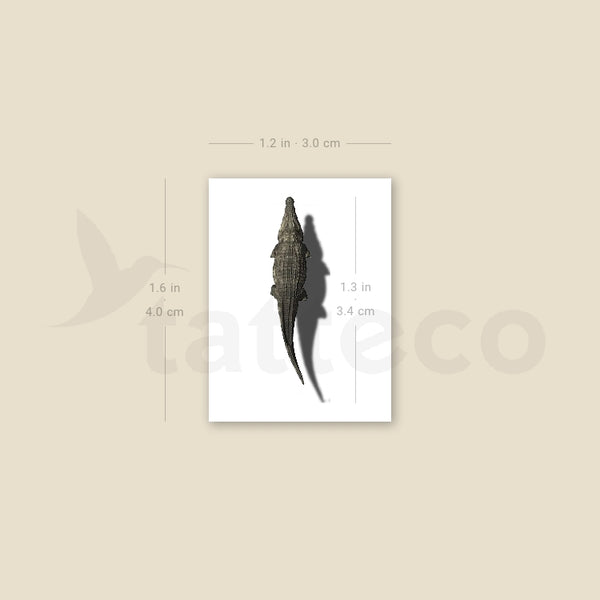 Small Crocodile And Shadow Temporary Tattoo - Set of 3