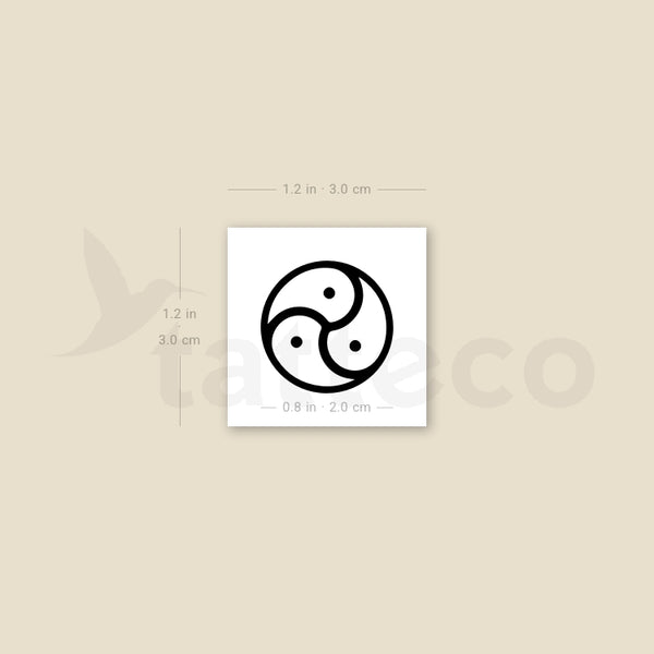 BDSM Triskelion Temporary Tattoo - Set of 3