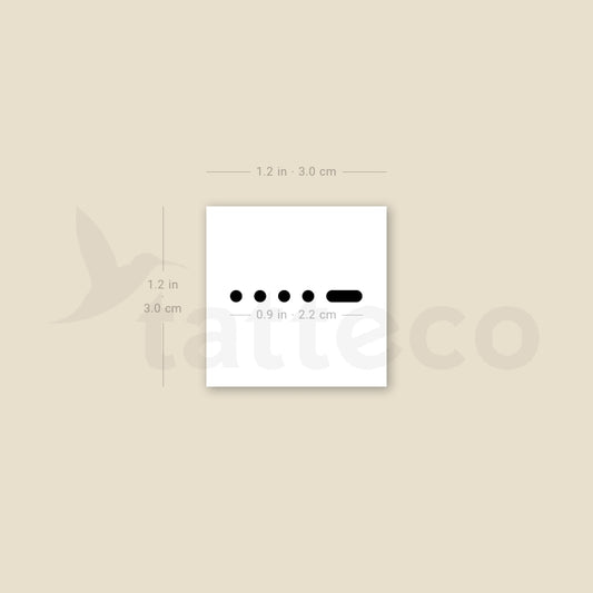 Morse Code 6 Temporary Tattoo - Set of 3