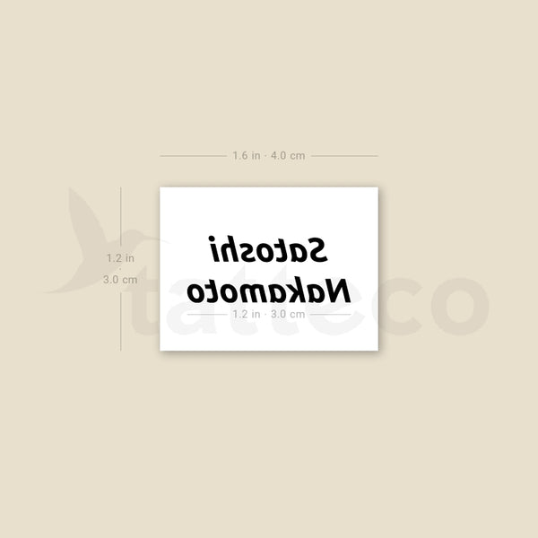 Satoshi Nakamoto Temporary Tattoo - Set of 3