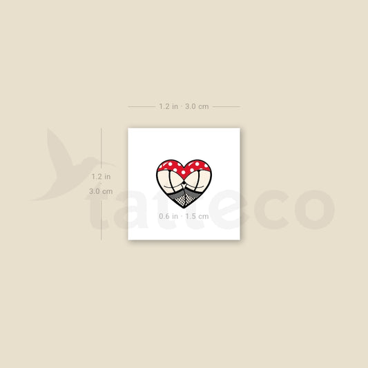 Sexy Butt Heart Temporary Tattoo - Set of 3